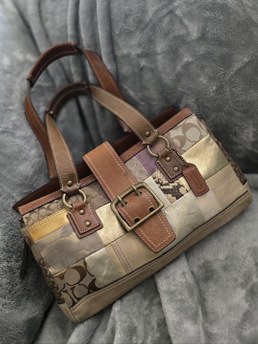 Y2K Vintage Coach Patchwork Satchel